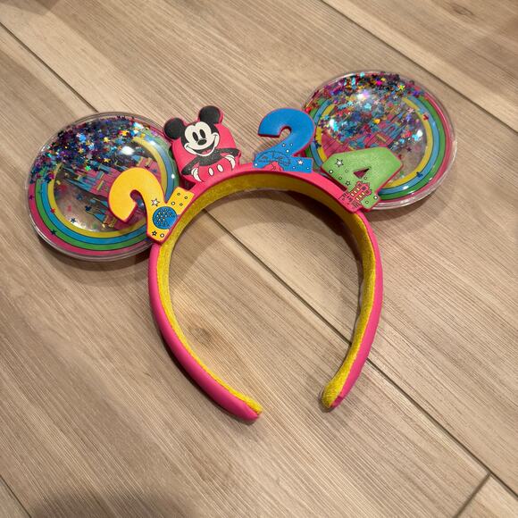 Disney Mickey Mouse Bubble Wand & 2024 Mickey Ear Headband Kids Toy Souvenir - Picture 2 of 7